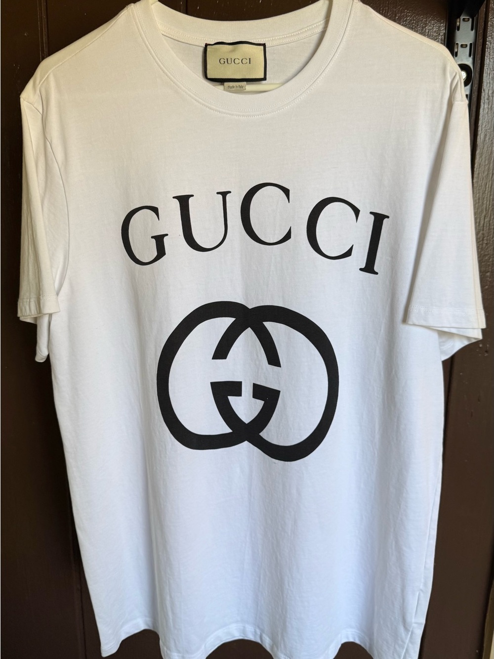 White Tee with Black Double Logo